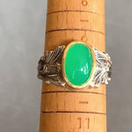 Load and play video in Gallery viewer, Chrysoprase Leaf Ring

