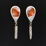 Load image into Gallery viewer, Agua Nueva Agate Earrings with Succulents
