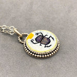 Load image into Gallery viewer, Sun Scarab Micro Mosaic Pendant
