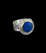 Load image into Gallery viewer, Lapis Lazuli Ring with 18K gold bezel
