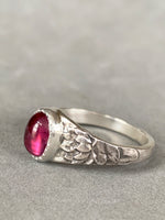 Load image into Gallery viewer, Tourmaline with Lotus Flower Signet Ring

