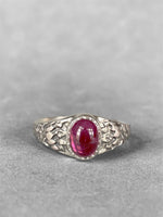 Load image into Gallery viewer, Tourmaline with Lotus Flower Signet Ring
