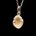 Load image into Gallery viewer, Gold Charm Sacred heart flaming heart
