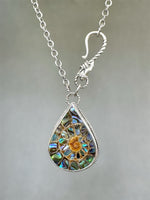 Load image into Gallery viewer, Ammonite with Abalone Inlay pendant with Hand Clasp
