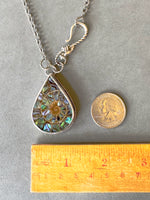 Load image into Gallery viewer, Ammonite with Abalone Inlay pendant with Hand Clasp
