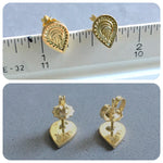 Load image into Gallery viewer, 14K Gold Mehndi Teardrop stud earrings, stamped, gold studs
