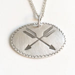 Load image into Gallery viewer, Double Arrow Stamped Pendant

