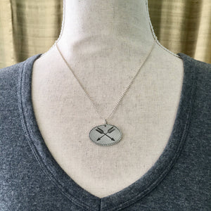 Double Arrow Stamped Pendant