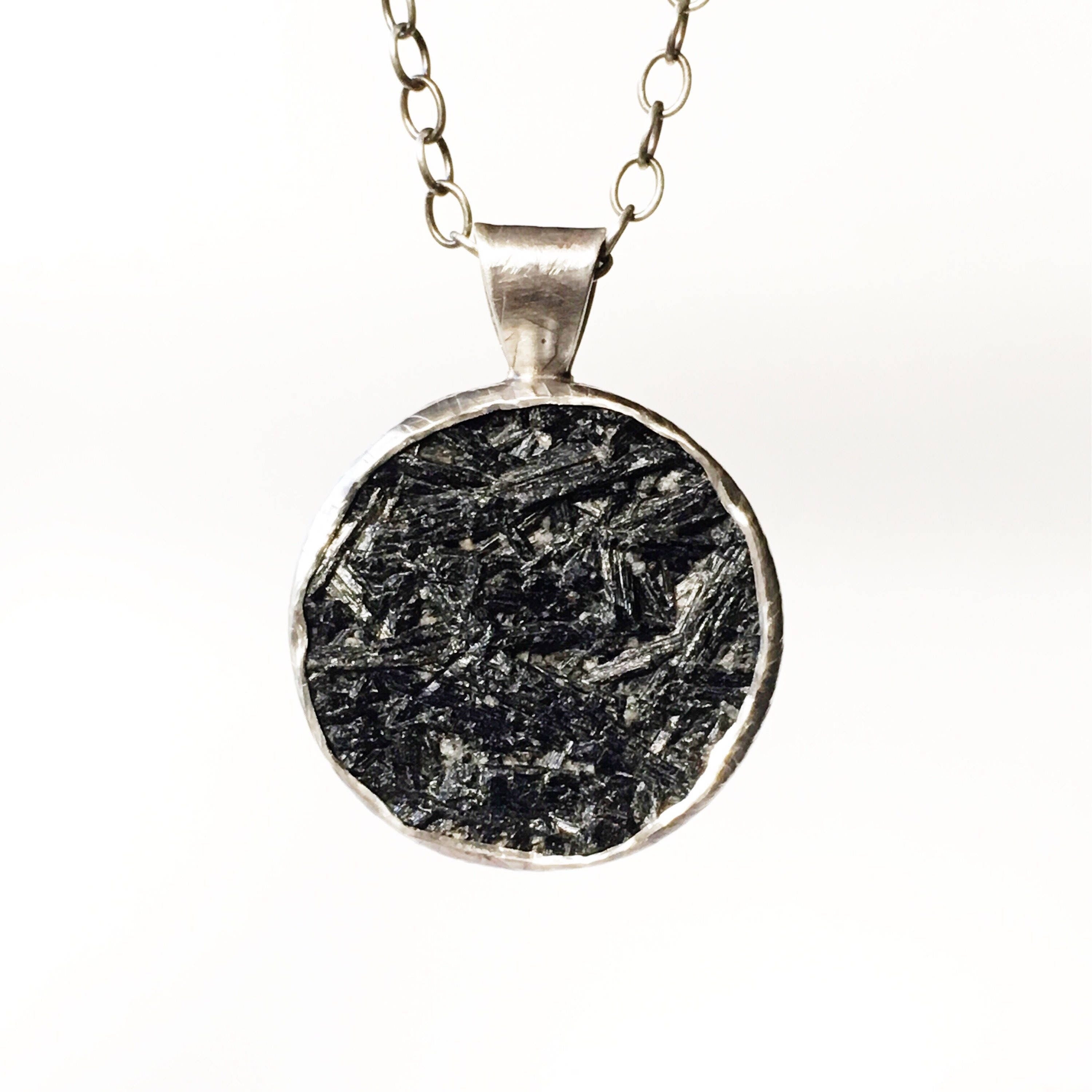 Black Tourmaline Raw Stone Pendant