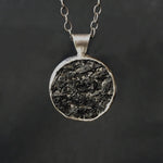 Load image into Gallery viewer, Black Tourmaline Pendant, Raw Stone in sterling silver
