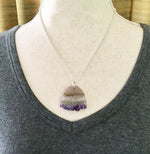 Load image into Gallery viewer, Amethyst Crystal Pendant in sterling silver
