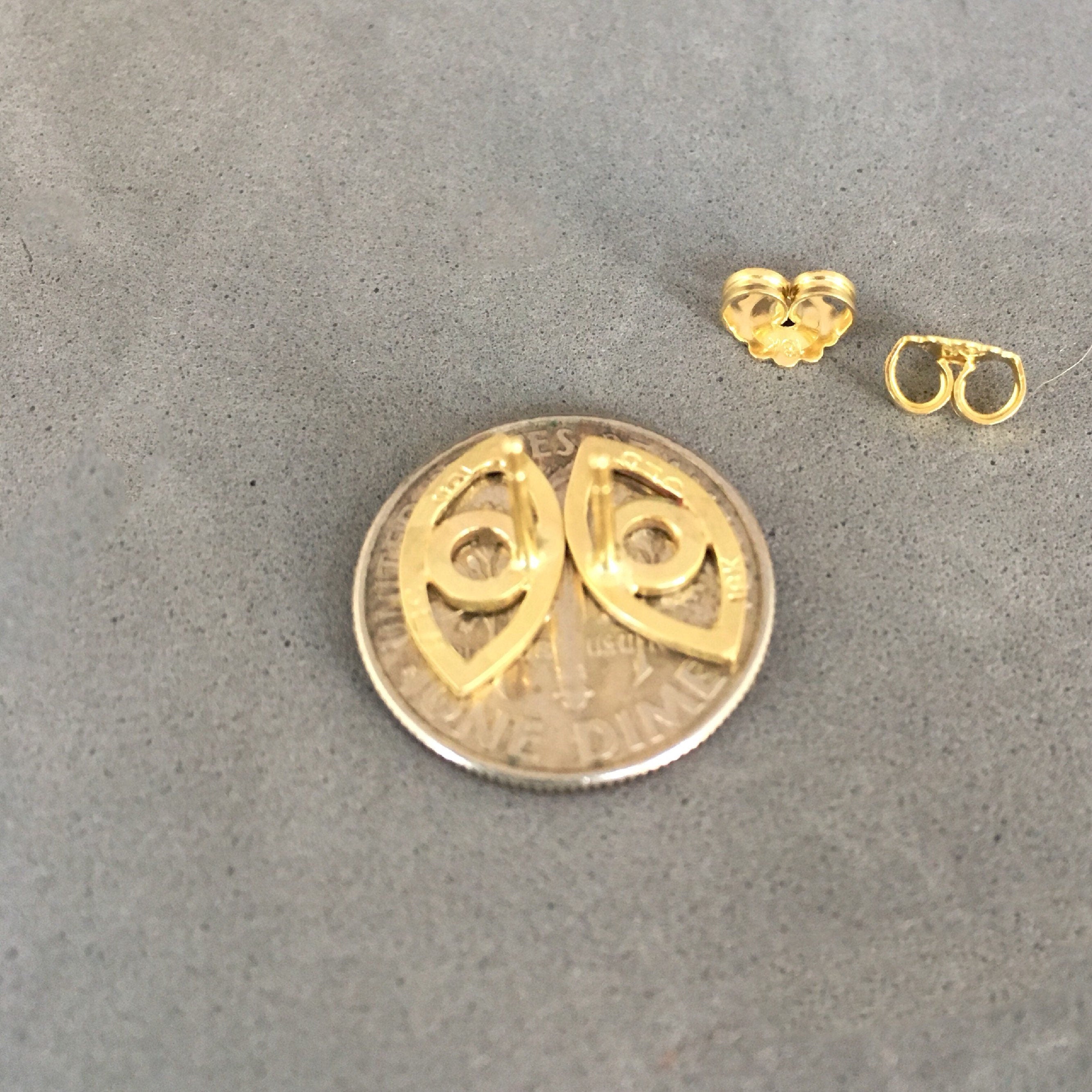 18K Gold Eye Stud Earrings