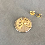 Load image into Gallery viewer, 18K Gold Eye Stud Earrings, all seeing eye, third eye, evil eye, gold studs

