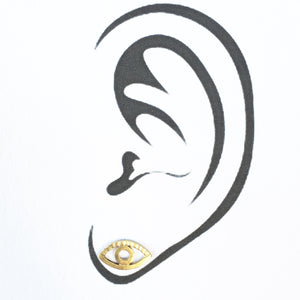 18K Gold Eye Stud Earrings