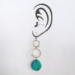 Load image into Gallery viewer, Nacozari Turquoise stamped earrings, sterling silver, dangles, hand stamped
