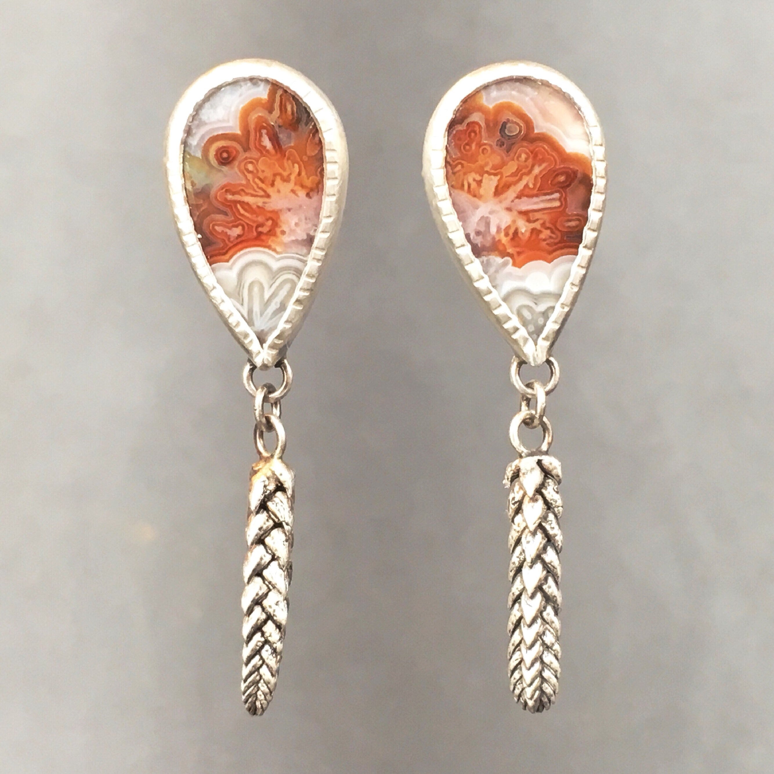 Agua Nueva Agate Earrings with Succulents