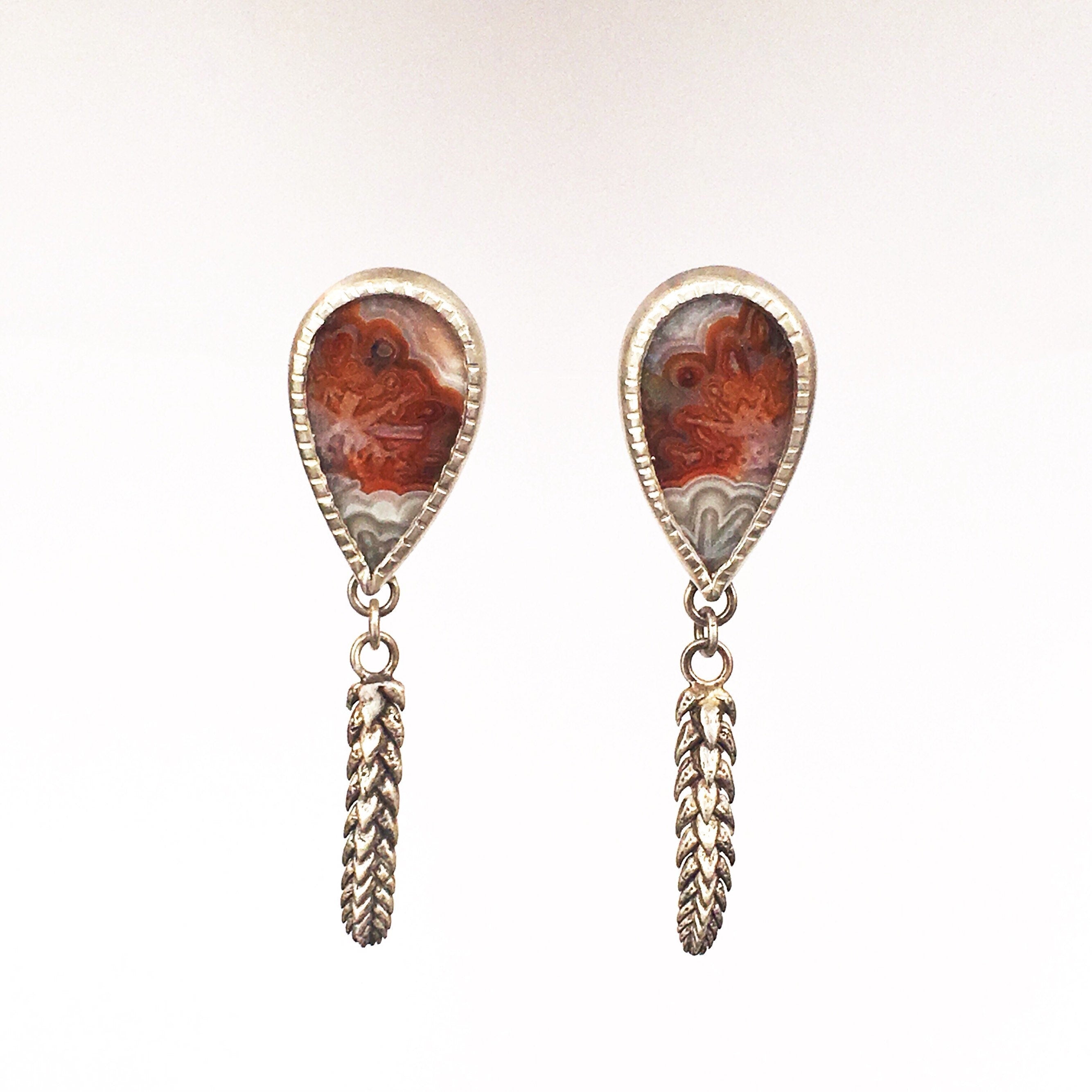 Agua Nueva Agate Earrings with Succulents