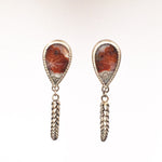 Load image into Gallery viewer, Agua Nueva Agate Earrings with Succulents
