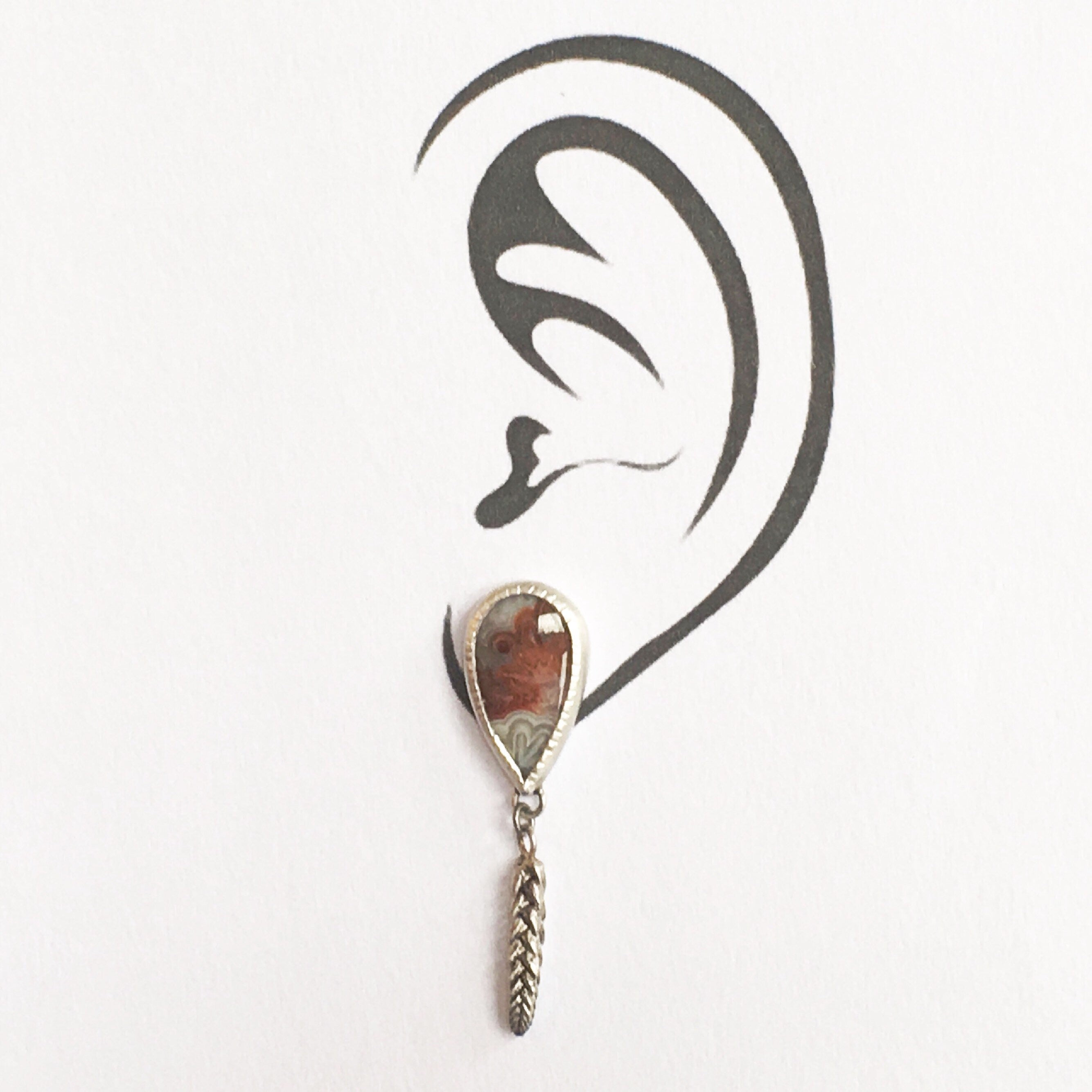 Agua Nueva Agate Earrings with Succulents