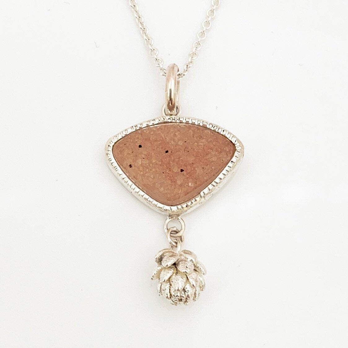 Peach Druzy with Succulent