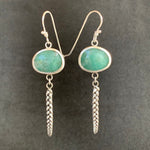 Load image into Gallery viewer, Emeralds and Succulent Dangle Earrings in Sterling Silver
