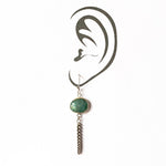 Load image into Gallery viewer, Emeralds and Succulent Dangle Earrings in Sterling Silver
