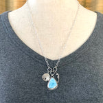 Load image into Gallery viewer, Larimar Charm Necklace, Seahorse, Sand Dollar, sterling silver
