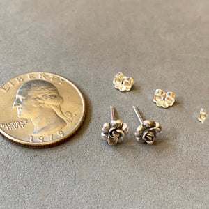 Silver Rose Studs