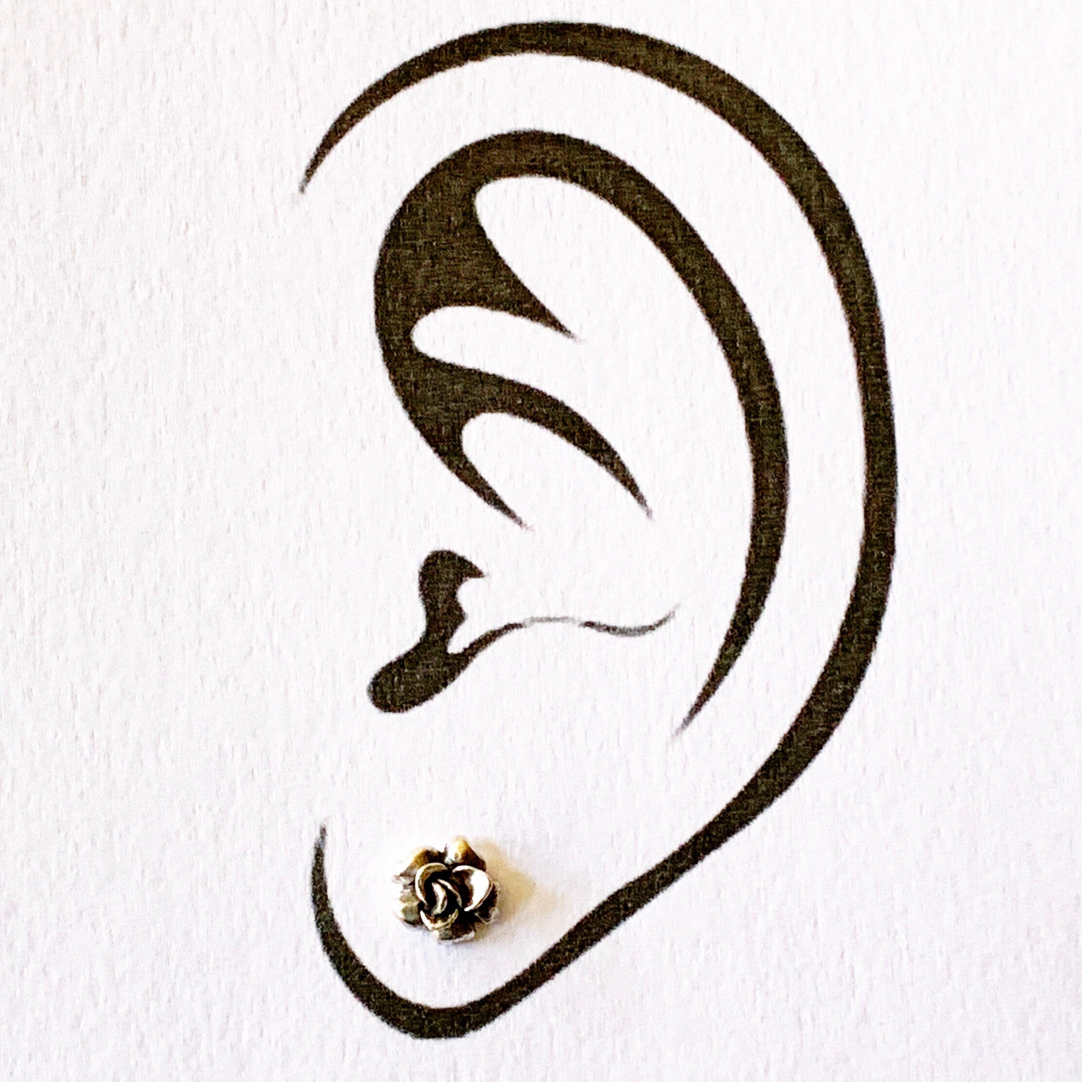 Silver Rose Studs