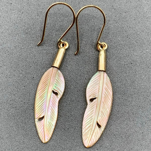 14K Gold Mother of Pearl Earrings