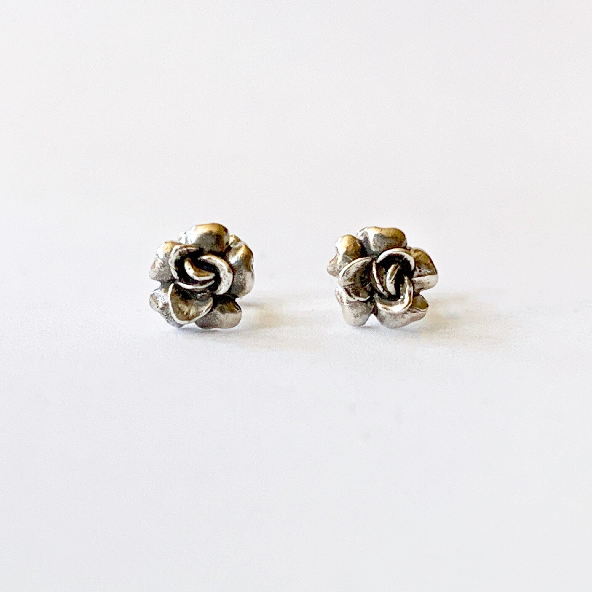 Silver Rose Studs