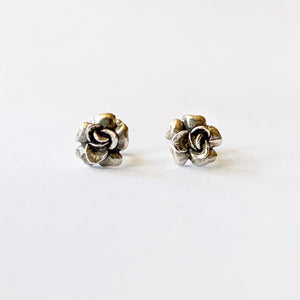 Silver Rose Studs