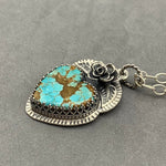 Load image into Gallery viewer, Botanical Turquoise Heart Pendant
