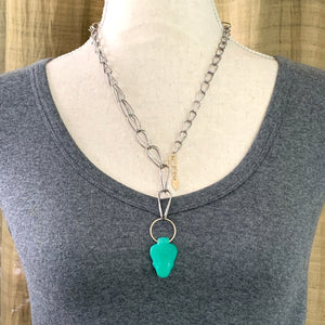 Chrysoprase Snake Charmer Necklace, 18K gold and Silver