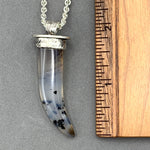Load image into Gallery viewer, Montana Agate Claw Pendant, sterling silver
