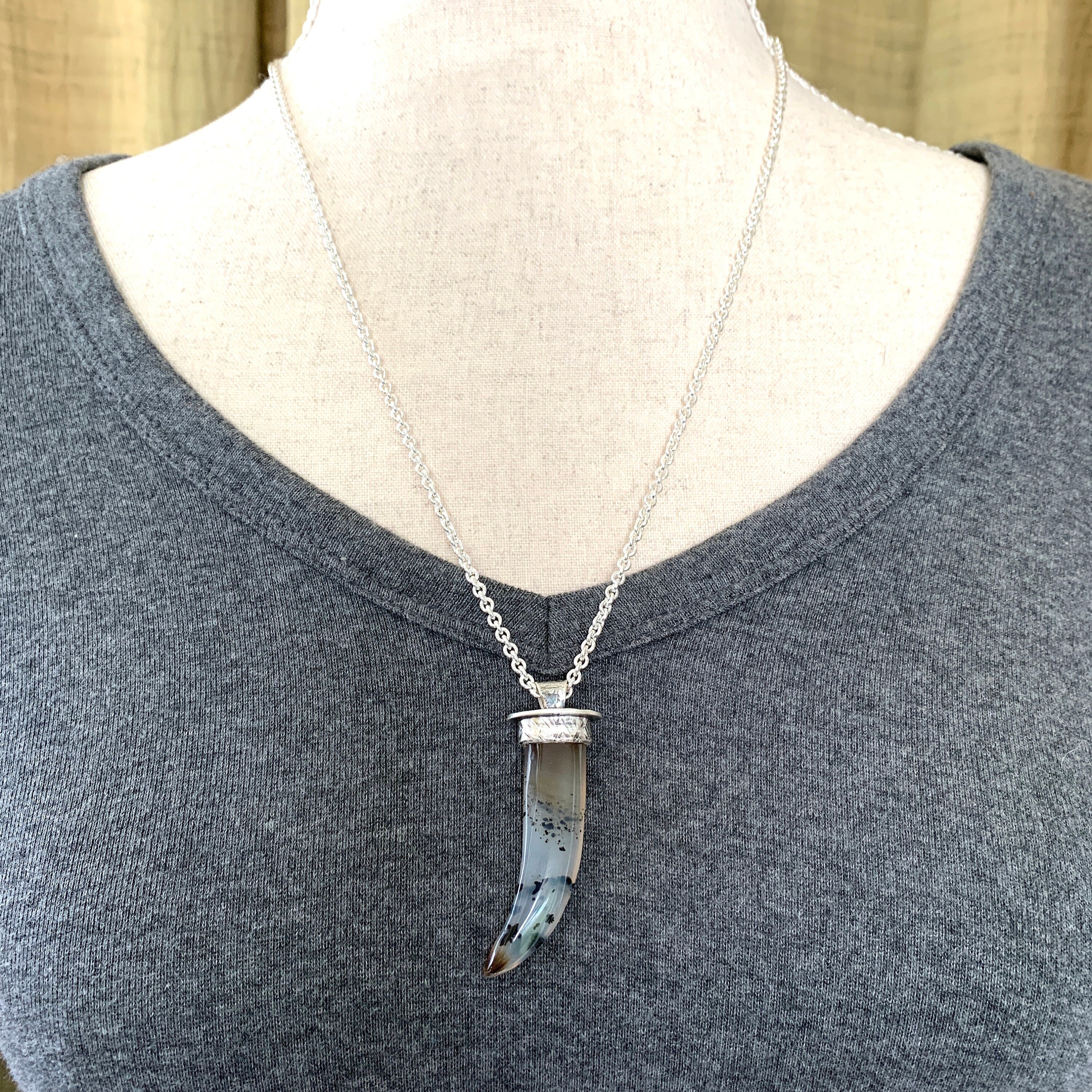 Montana Agate Claw Pendant