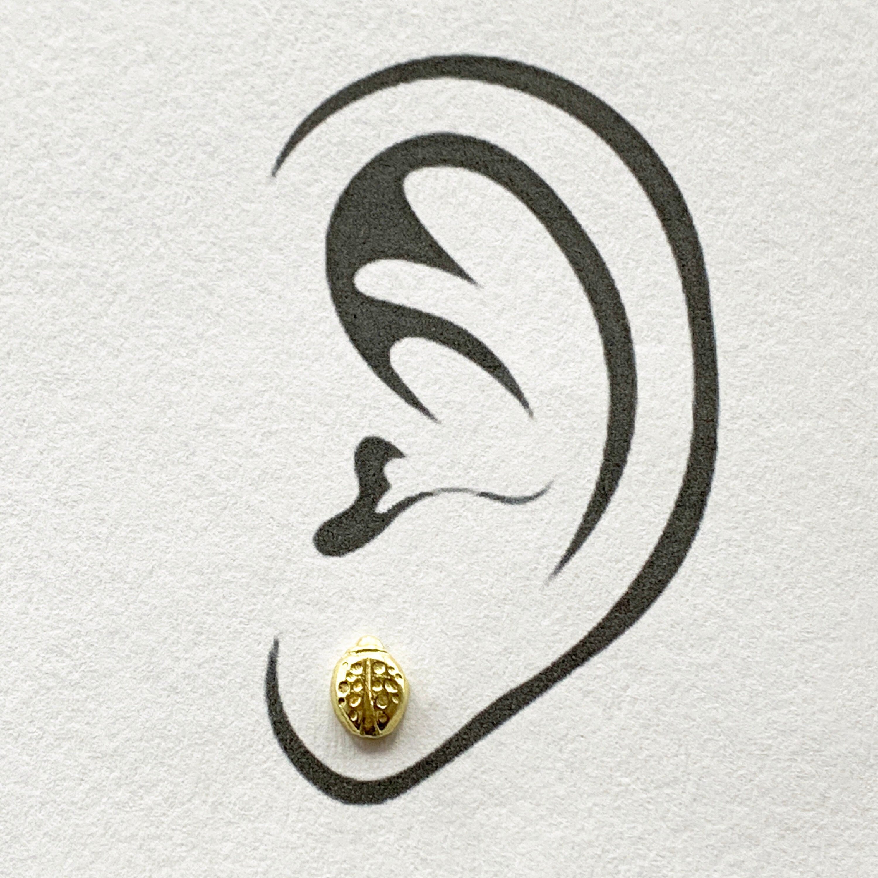 Gold Ladybug Studs
