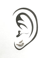 Load image into Gallery viewer, Tiny Bird Studs in Silver, bird earrings
