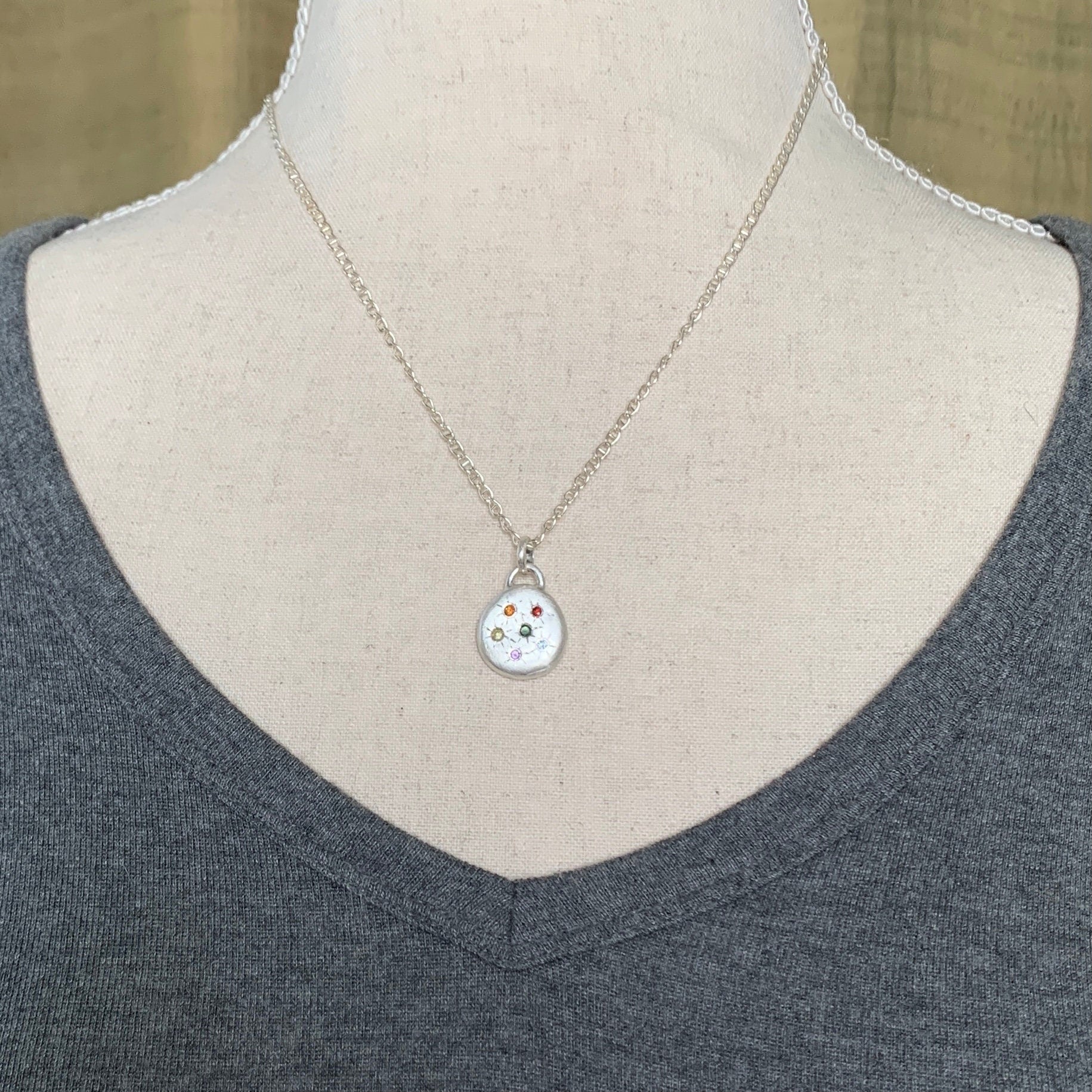 Rainbow River Stone Pendant