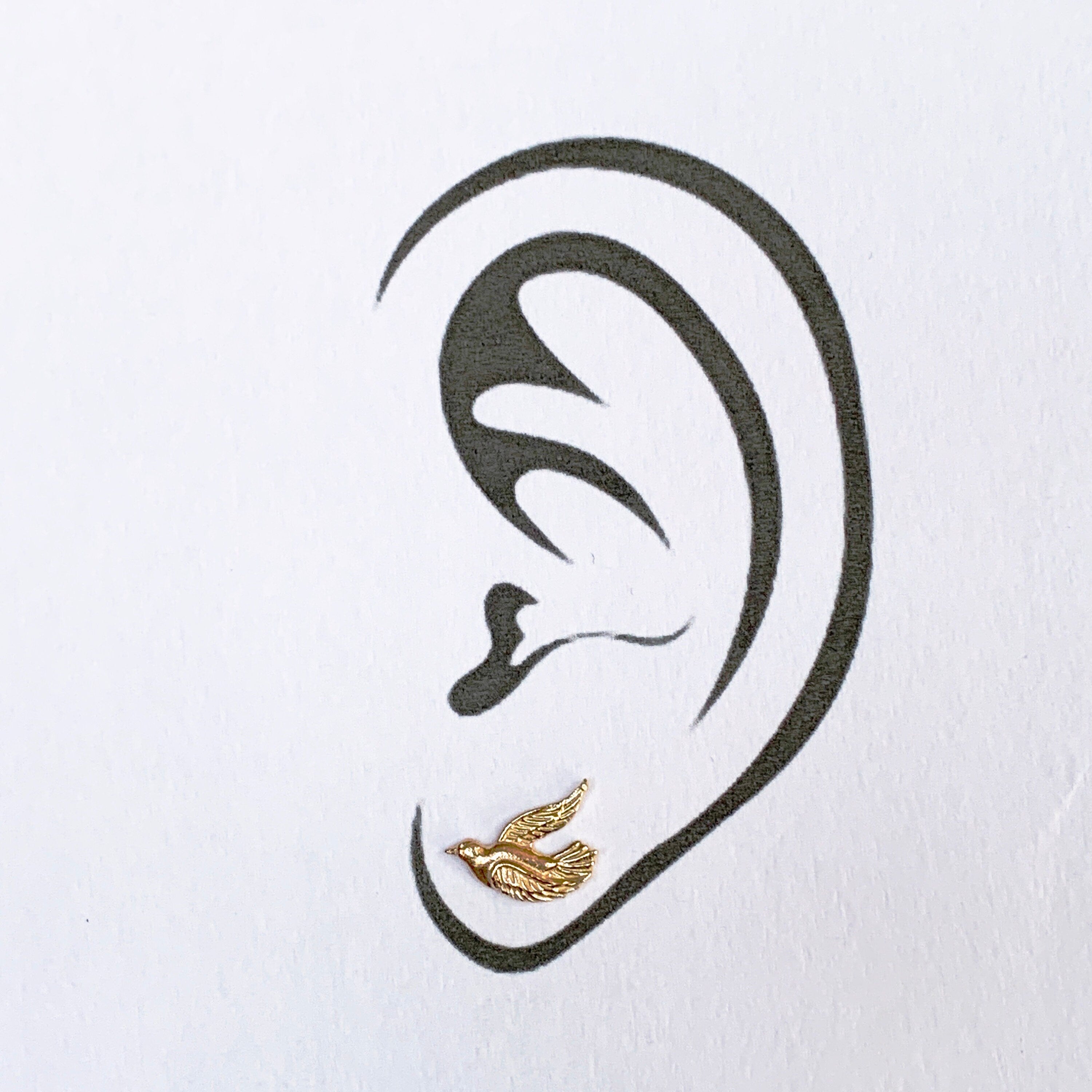Tiny Bird Stud Earrings