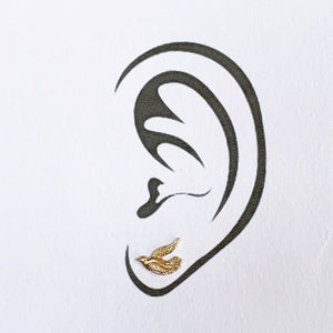 Tiny Bird Stud Earrings