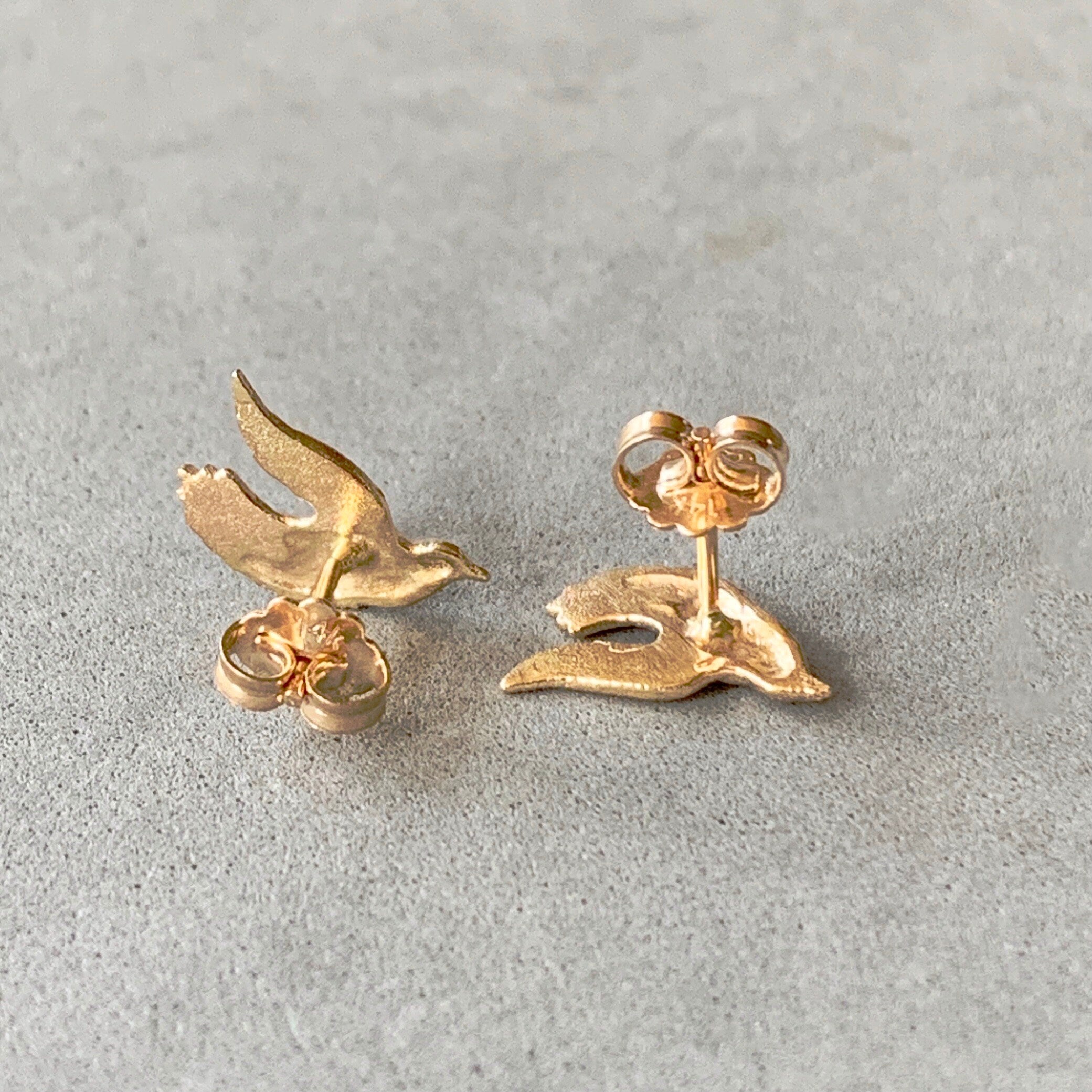 Tiny Bird Stud Earrings
