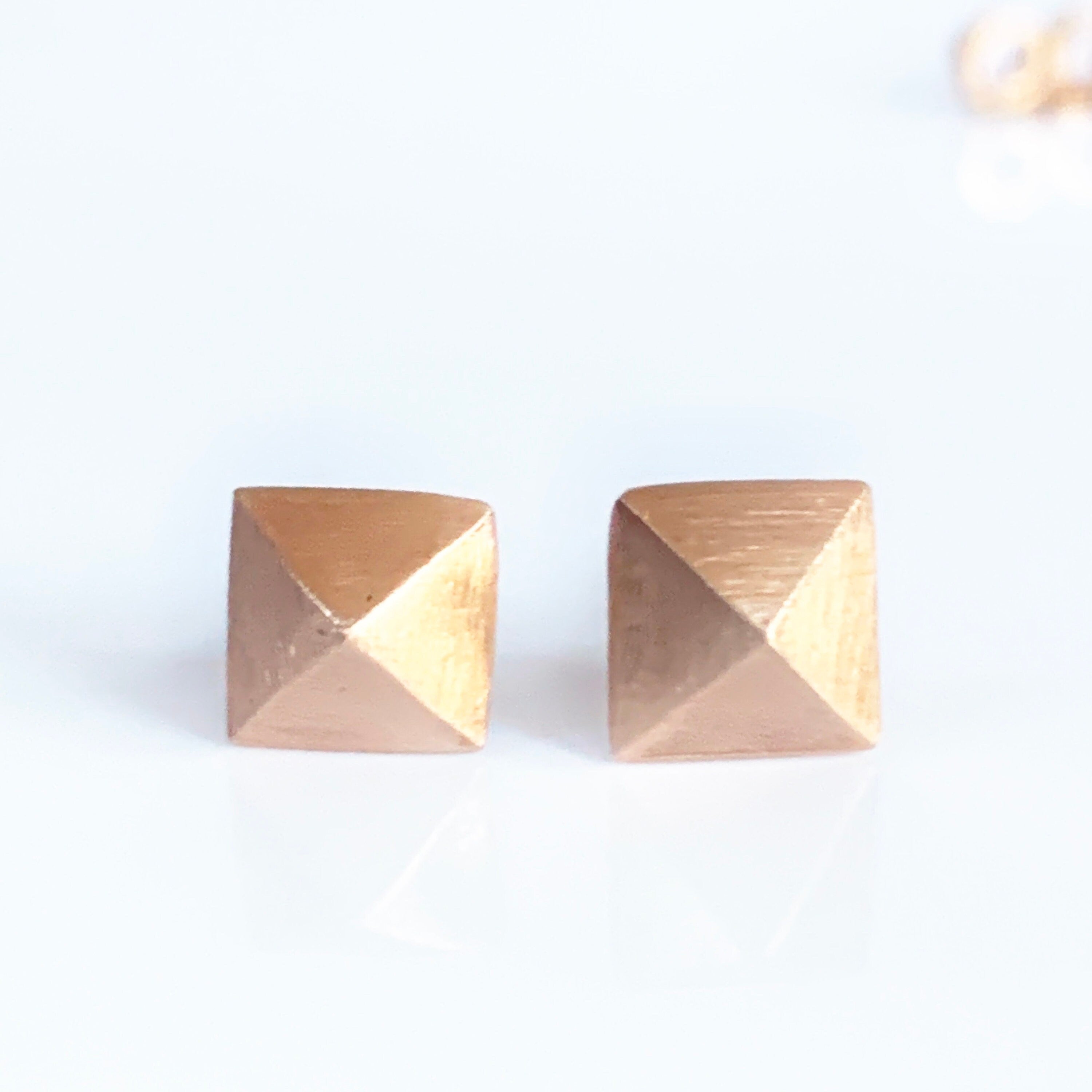Pyramid Studs in Gold or Silver