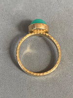 Load image into Gallery viewer, 18K Gold Chrysoprase and Yellow Diamond Ring
