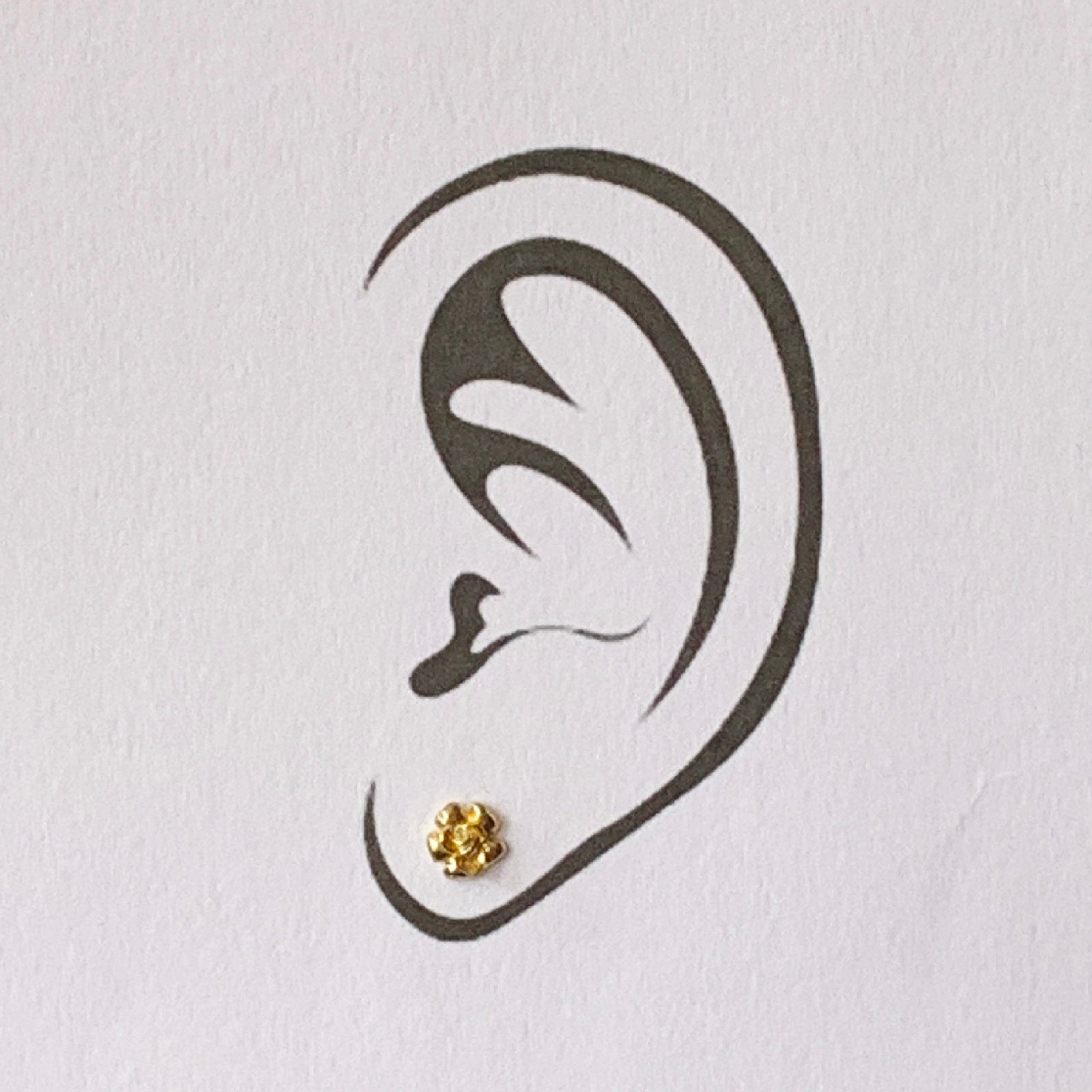 18K Gold Stud Roses