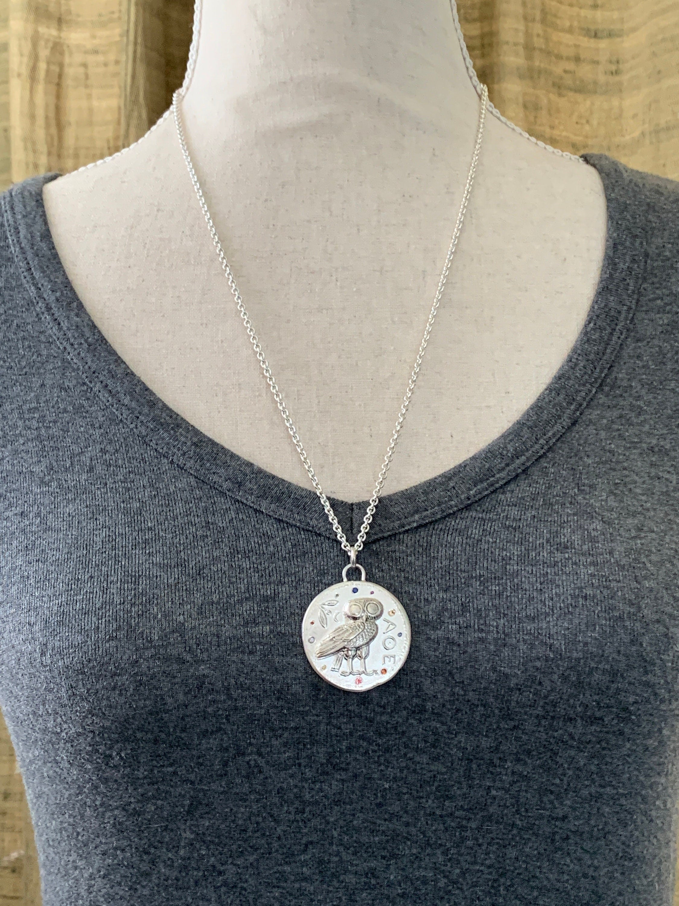 Athena Owl with Sapphires