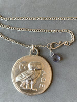 Load image into Gallery viewer, Silver Athena Owl Pendant
