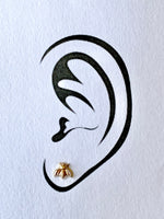 Load image into Gallery viewer, 14K Solid Gold Bee Earrings
