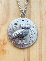 Load image into Gallery viewer, Athena Owl with Sapphires
