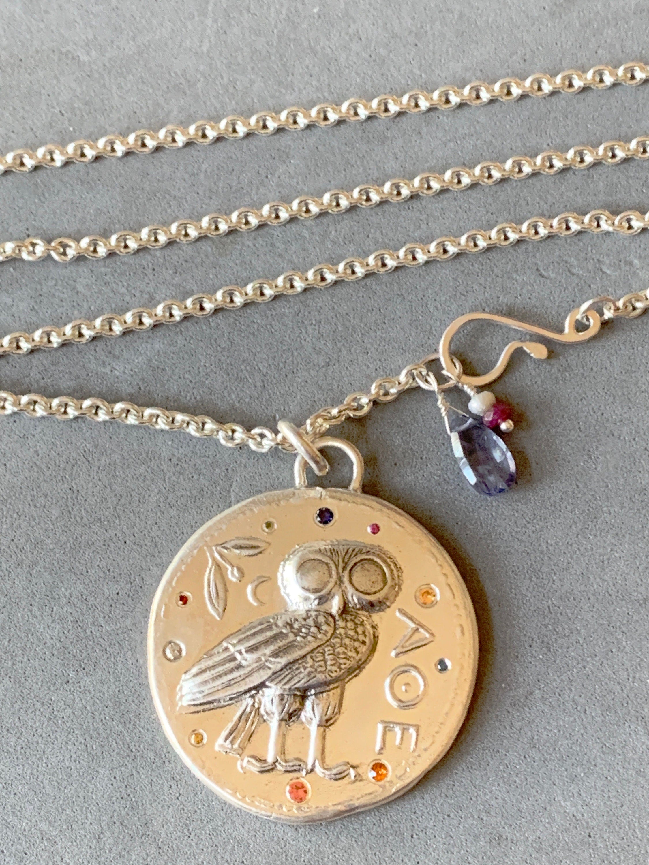 Athena Owl with Sapphires